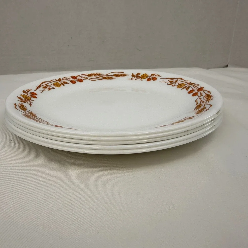 Corelle Autumn Harvest Dinner Plates Set of 5 Wheat 8.5 Inch